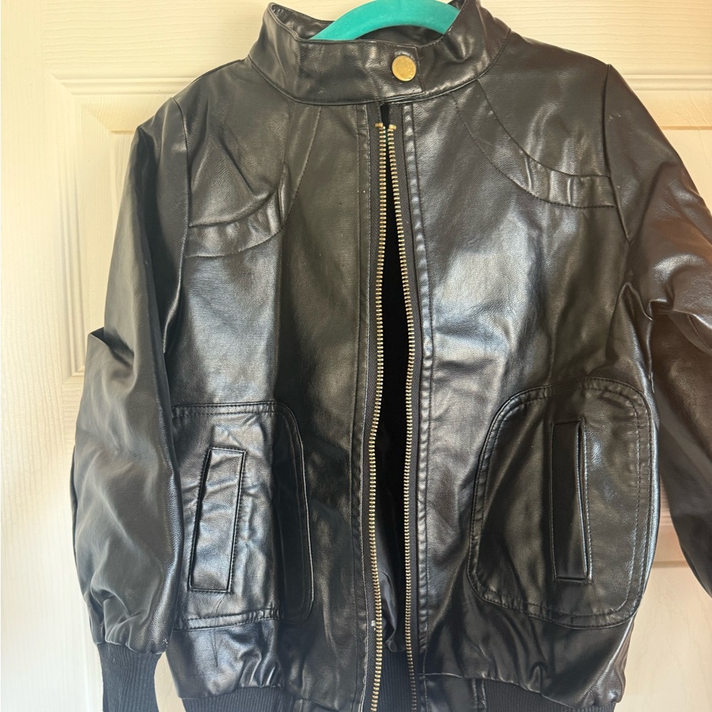 Boys Black Leather Jacket